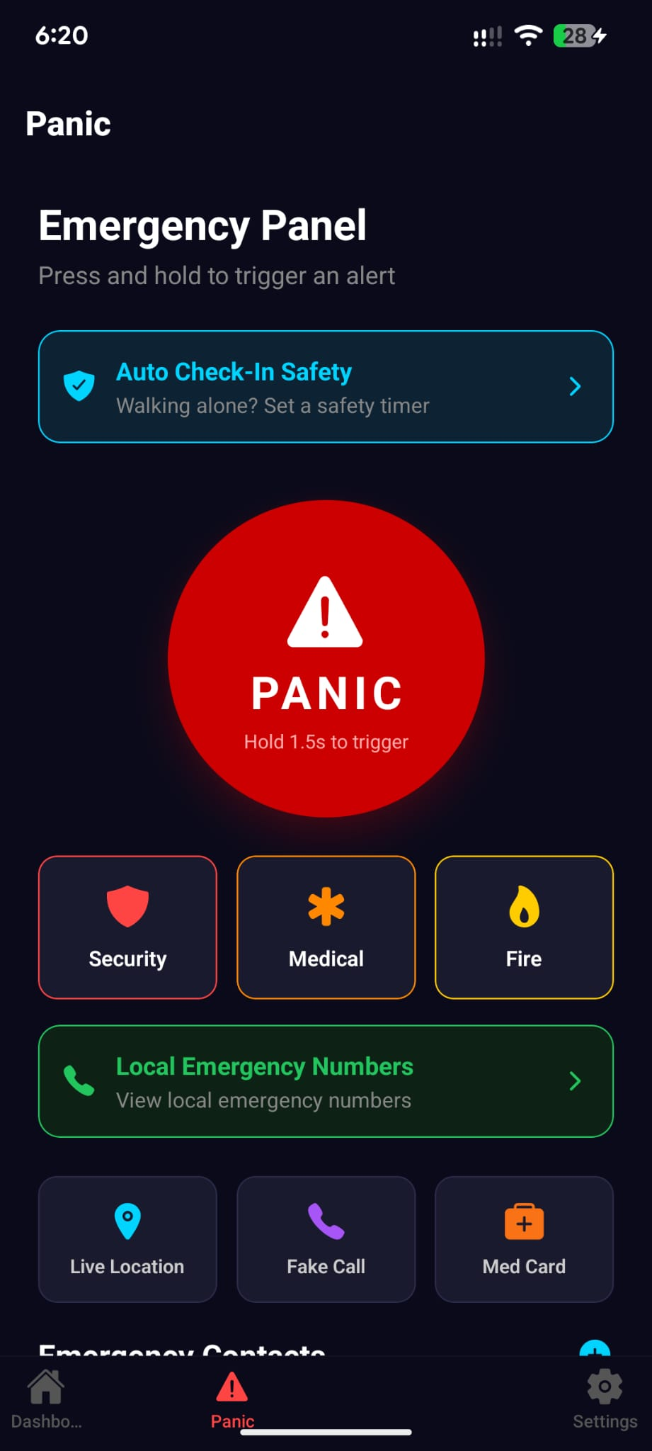 ShieldSight panic screen